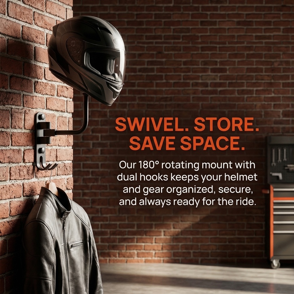 Cycling Gear Wall Organizer - Supporto per Casco in Lega di