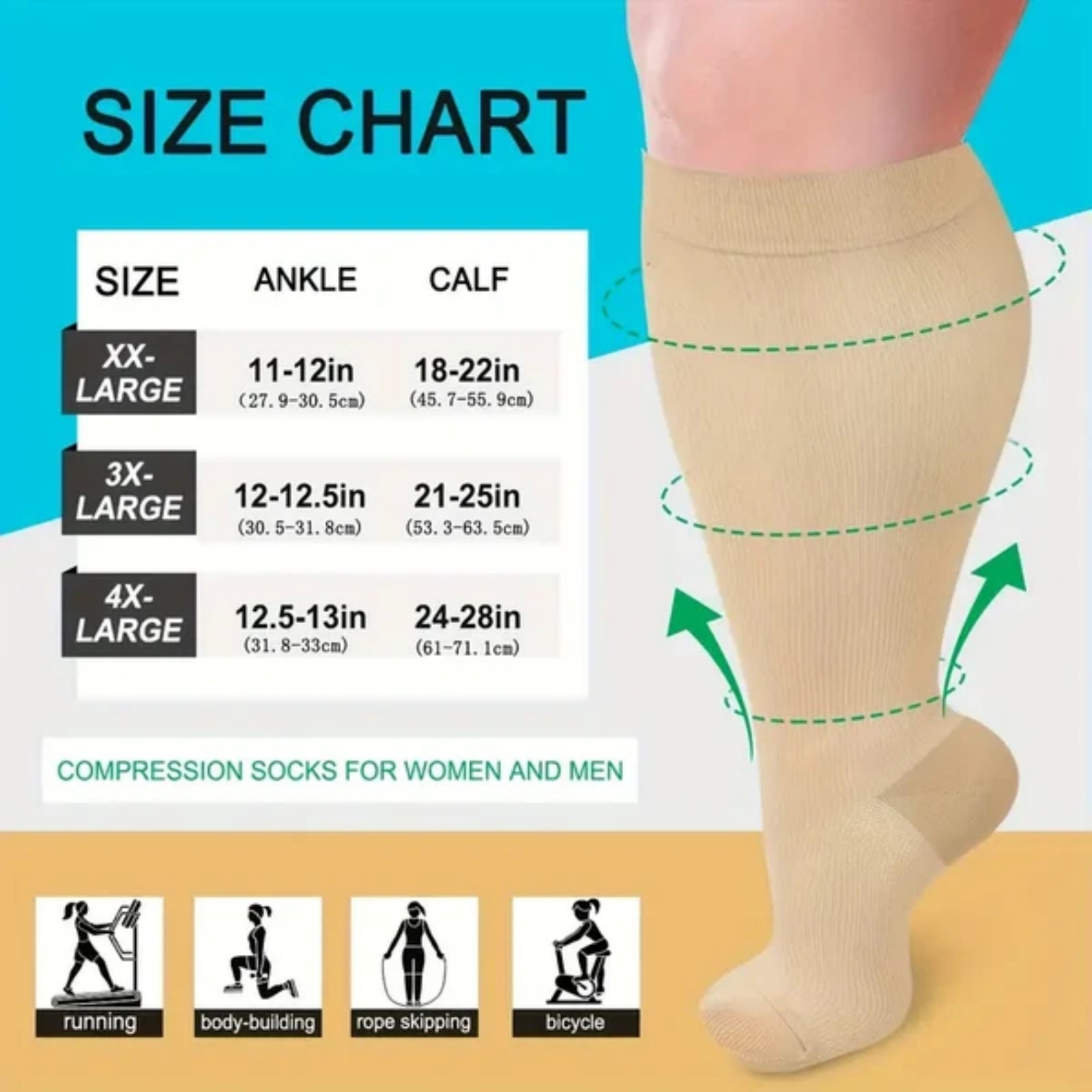 Cycling Gear For Large Men - 3 paia di calze a compressione