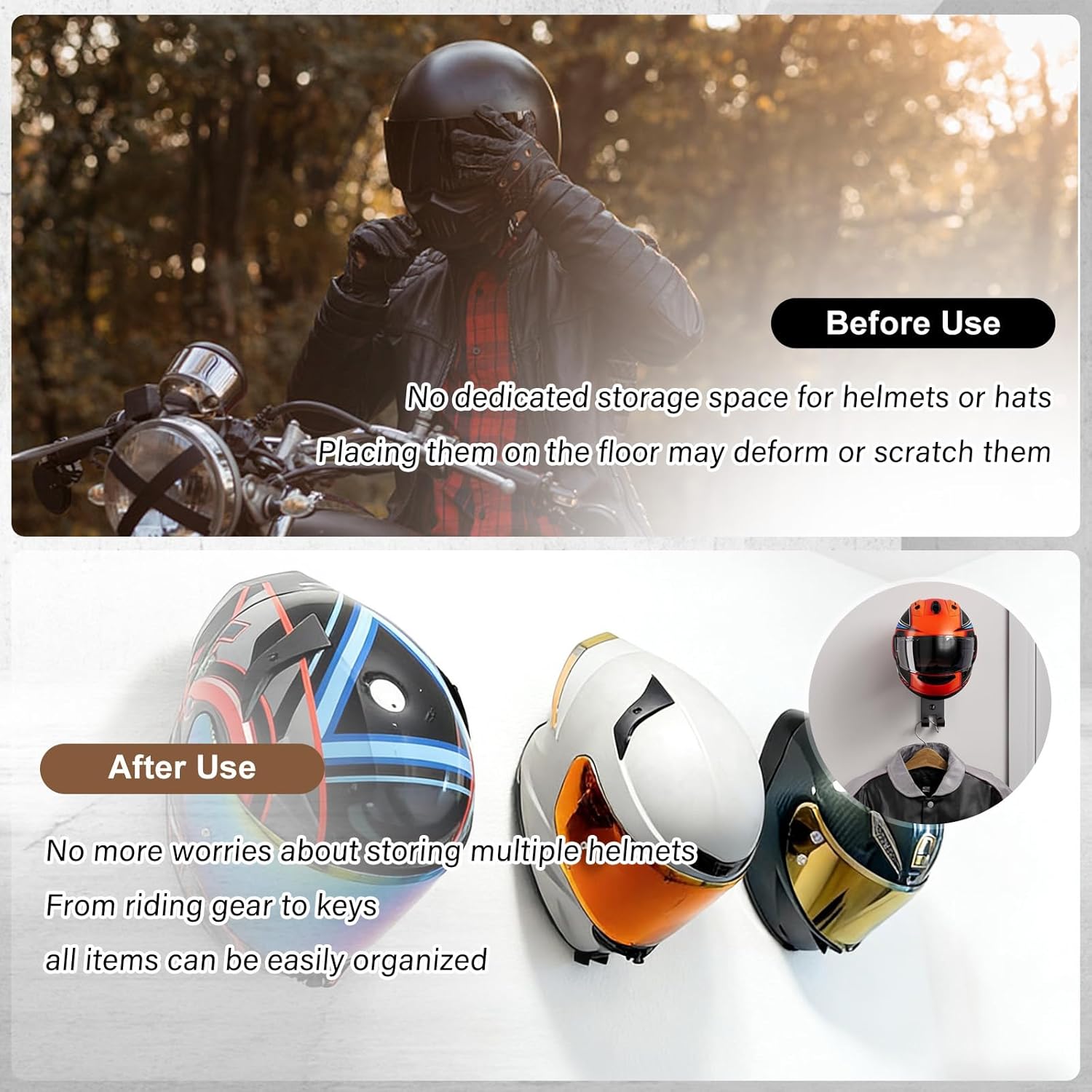 Supporto da Parete per Casco d - Cycling Gear Wall Organizer recensione e prezzo